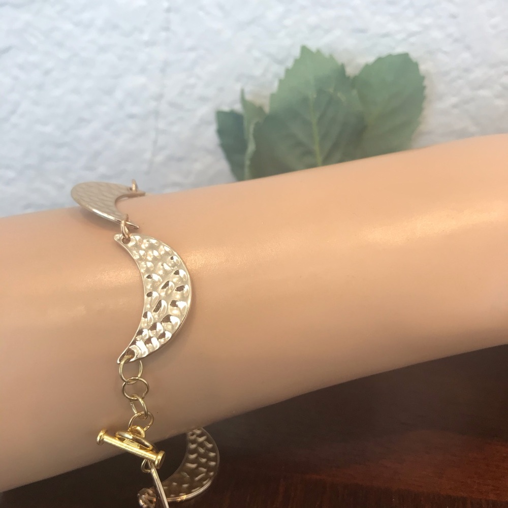 🎁 Stylish Gold Toggle Bracelet Jewelry Moon 🎁